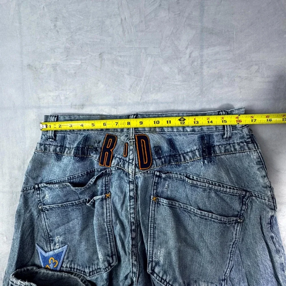Vintage Jordan Jeans Mens 34x34 Blue Denim Distressed Hip Hop Straight Leg